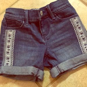 Old Navy denim shorts with crochet details